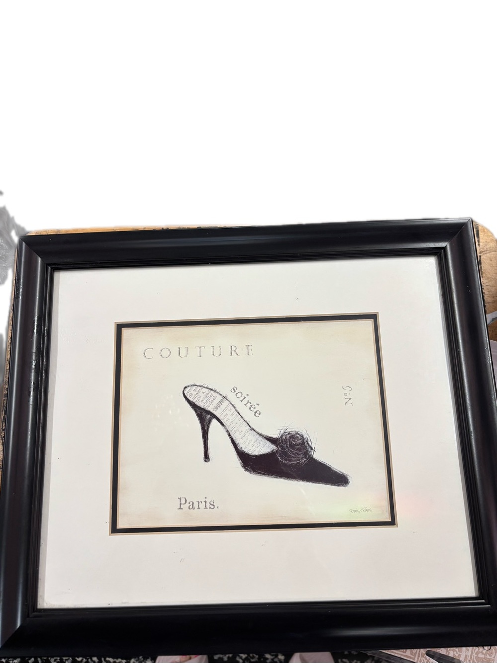 Emily Adams Wall Art Print - Black Shoe Illustration